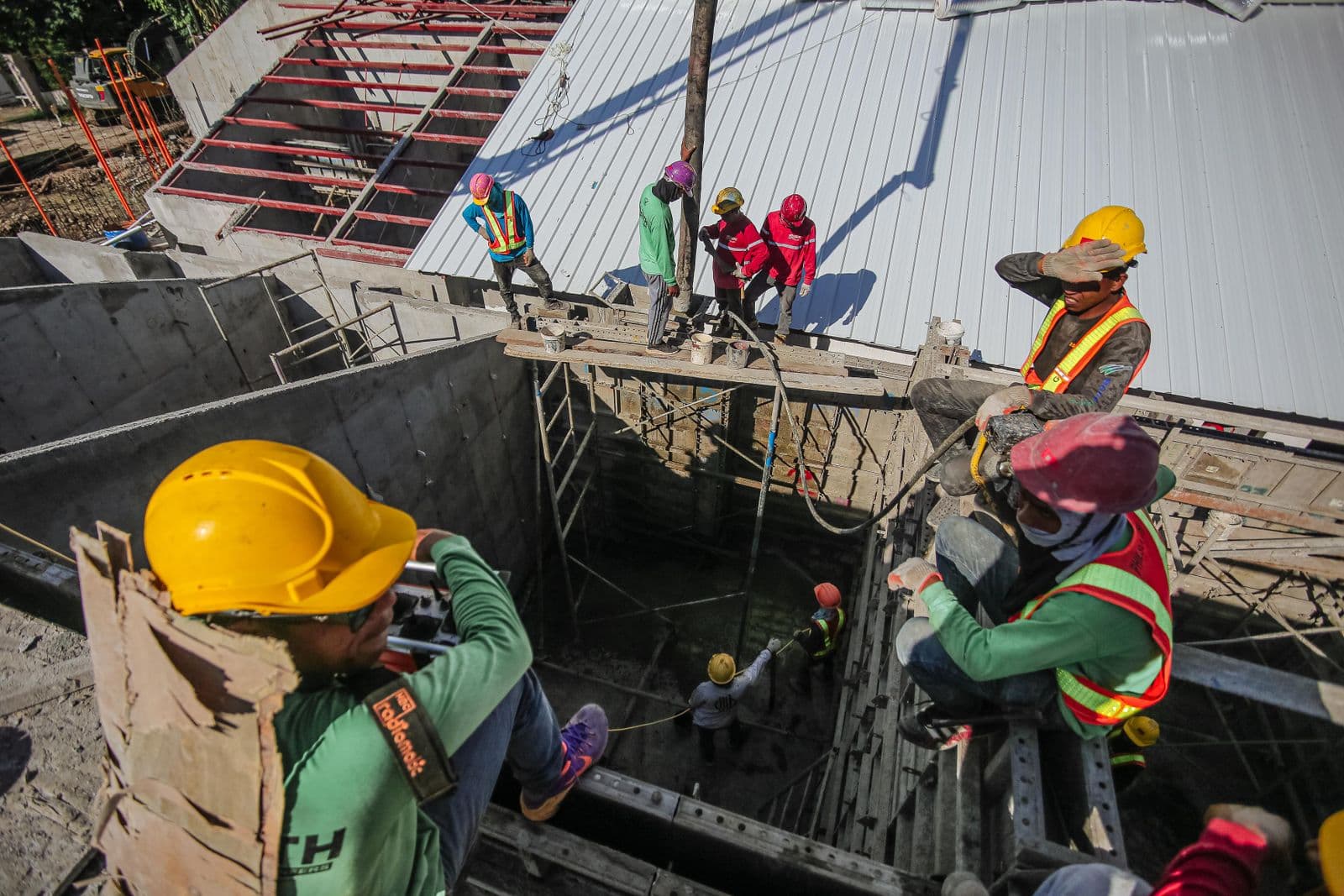 Workers on a construction site