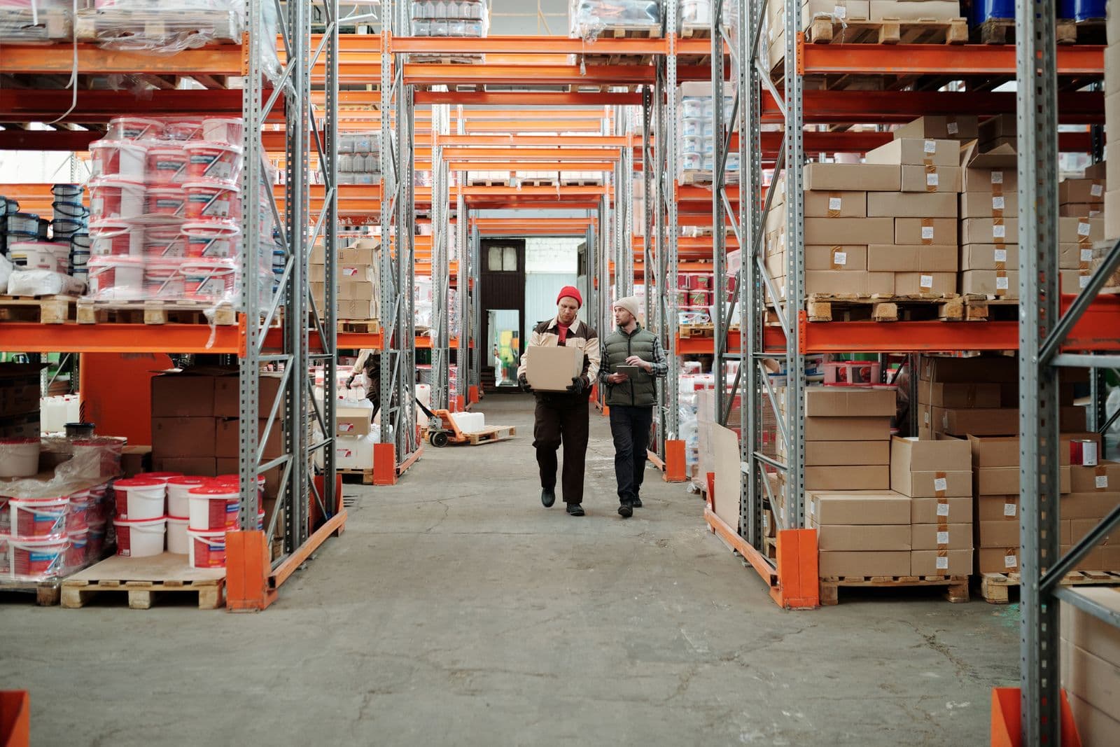 Workers in a warehouse